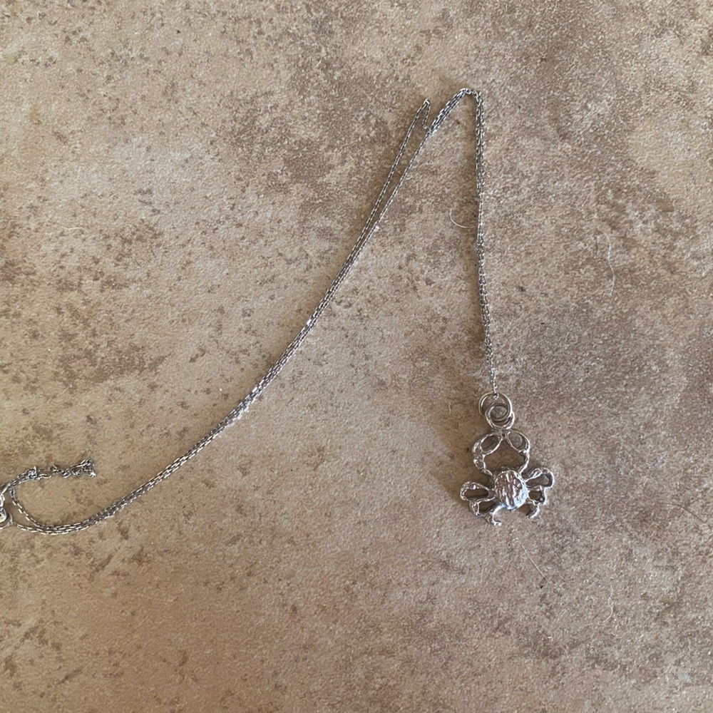 Sterling Silver Crab Necklace